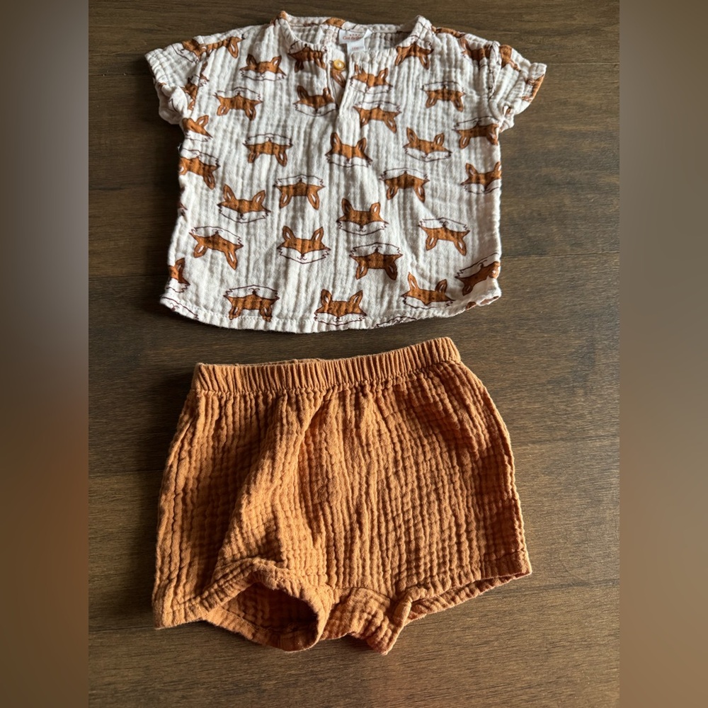 Cat & Jack Fox Pattern Baby Outfit